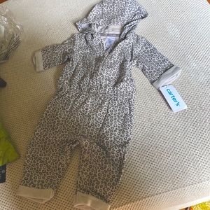 Brand new 6 month carter jumpsuit.  Leopard